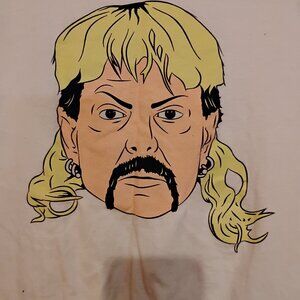 Men's White Large Joe Exotic Authentic Graphic T-Shirt